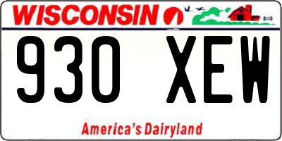 WI license plate 930XEW