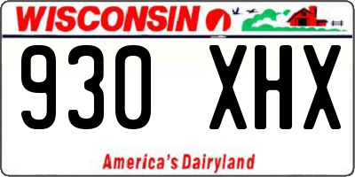 WI license plate 930XHX