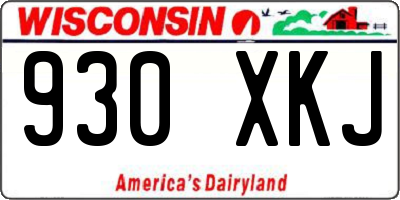 WI license plate 930XKJ