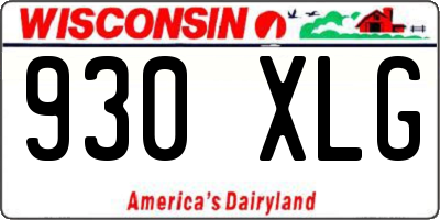 WI license plate 930XLG