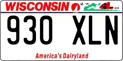 WI license plate 930XLN