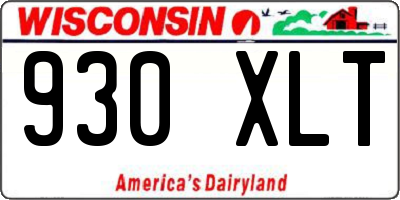 WI license plate 930XLT