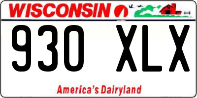 WI license plate 930XLX