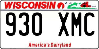 WI license plate 930XMC