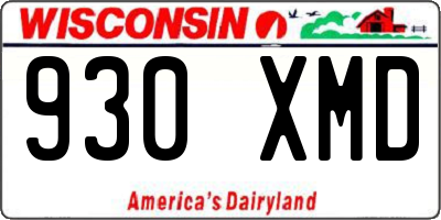 WI license plate 930XMD