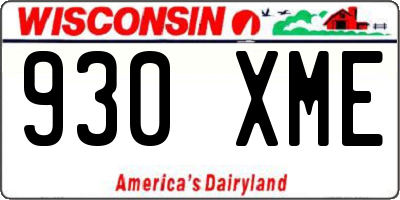 WI license plate 930XME