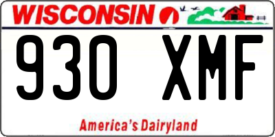 WI license plate 930XMF