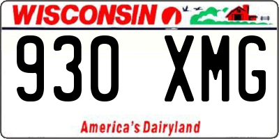 WI license plate 930XMG