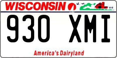 WI license plate 930XMI
