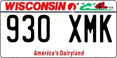 WI license plate 930XMK