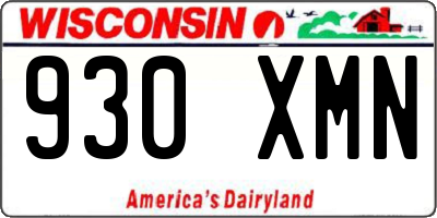 WI license plate 930XMN