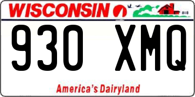 WI license plate 930XMQ