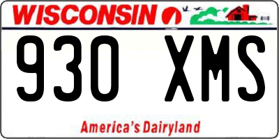 WI license plate 930XMS