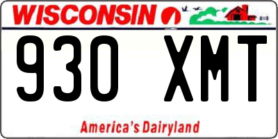 WI license plate 930XMT