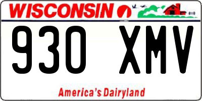 WI license plate 930XMV