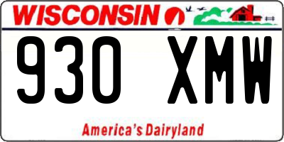 WI license plate 930XMW