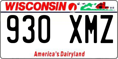 WI license plate 930XMZ