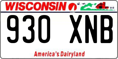 WI license plate 930XNB