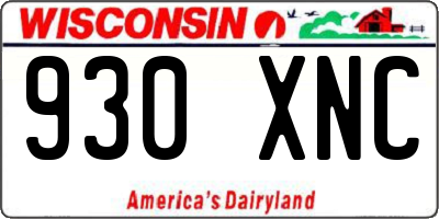 WI license plate 930XNC
