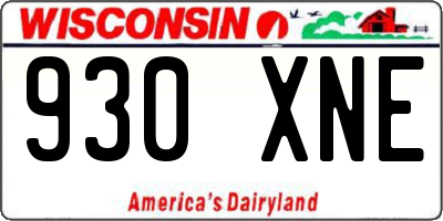 WI license plate 930XNE