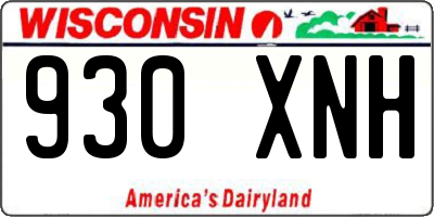 WI license plate 930XNH