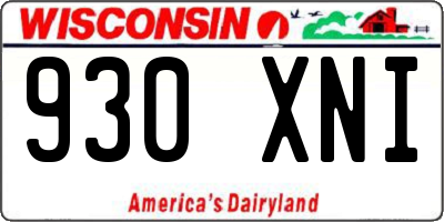 WI license plate 930XNI
