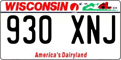 WI license plate 930XNJ