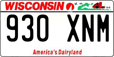 WI license plate 930XNM