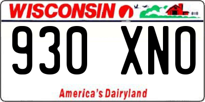 WI license plate 930XNO