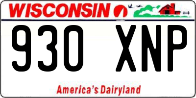 WI license plate 930XNP