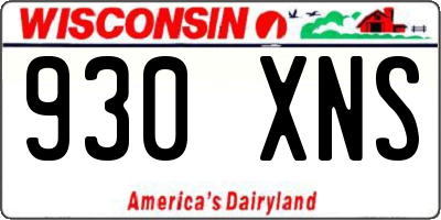 WI license plate 930XNS