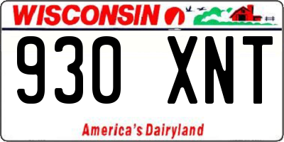 WI license plate 930XNT