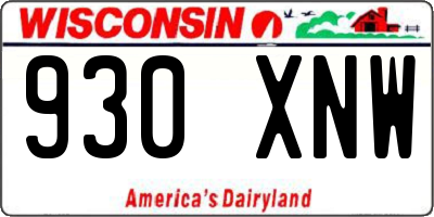 WI license plate 930XNW