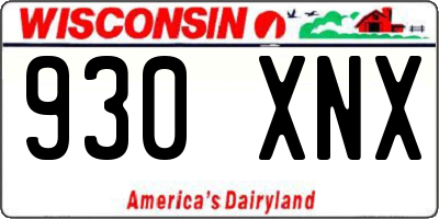 WI license plate 930XNX