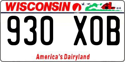 WI license plate 930XOB