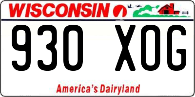 WI license plate 930XOG