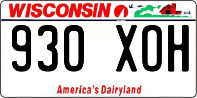 WI license plate 930XOH