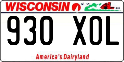 WI license plate 930XOL