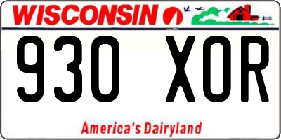 WI license plate 930XOR
