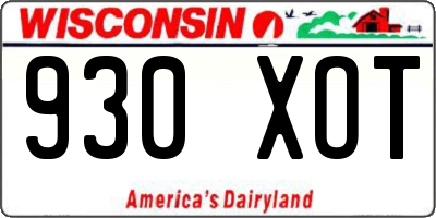 WI license plate 930XOT