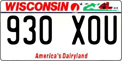 WI license plate 930XOU