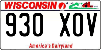 WI license plate 930XOV