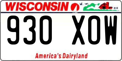 WI license plate 930XOW