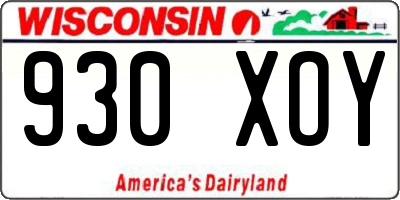 WI license plate 930XOY