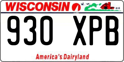 WI license plate 930XPB