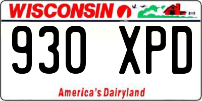 WI license plate 930XPD
