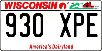 WI license plate 930XPE