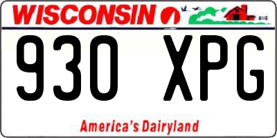 WI license plate 930XPG