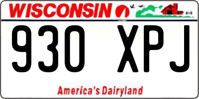 WI license plate 930XPJ