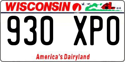 WI license plate 930XPO